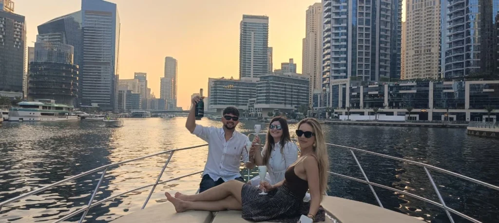 Sunset cruise in Dubai Marina on a private yacht