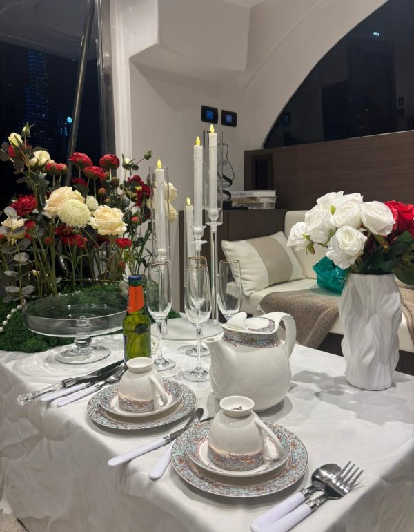 flowers at yacht